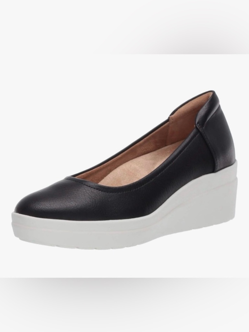 Naturalizer SAM Black Wedge Slip on Shoes